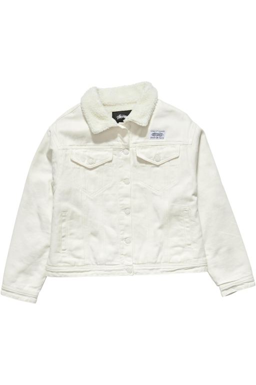 Stussy Womens Workwear Sherpa Jackets White - EPXMY6731